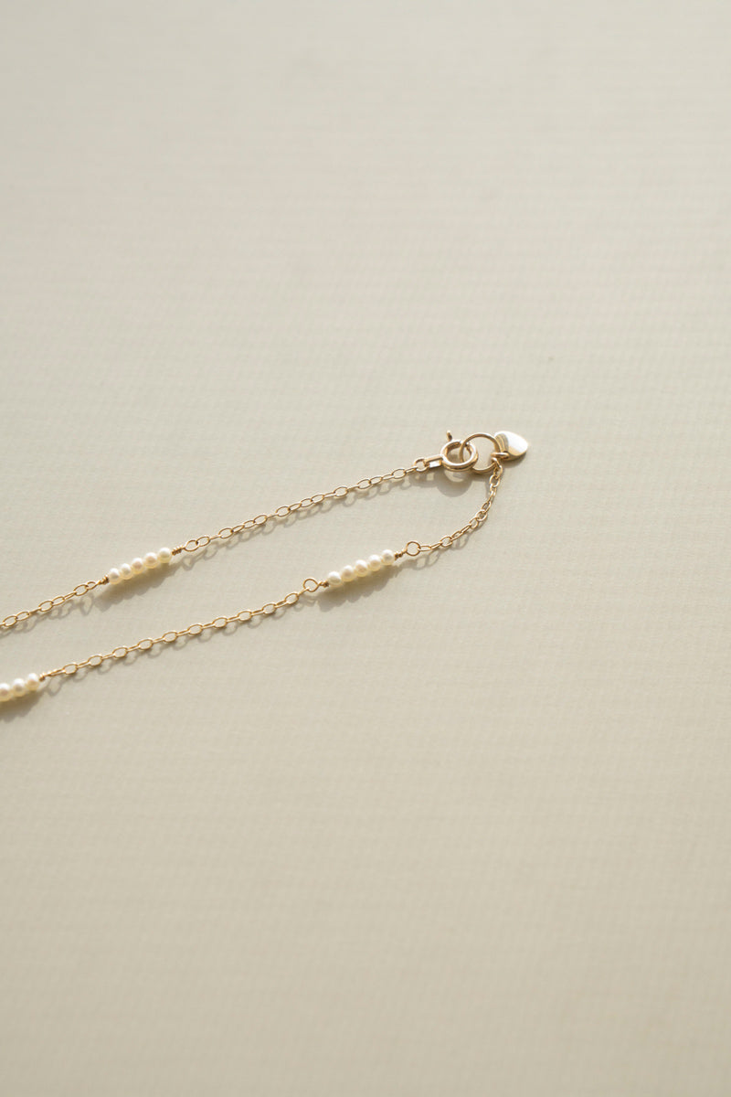 patchouli Baby fresh water pearl chain necklace 淡水ベビーパールチェーンネックレス/K10