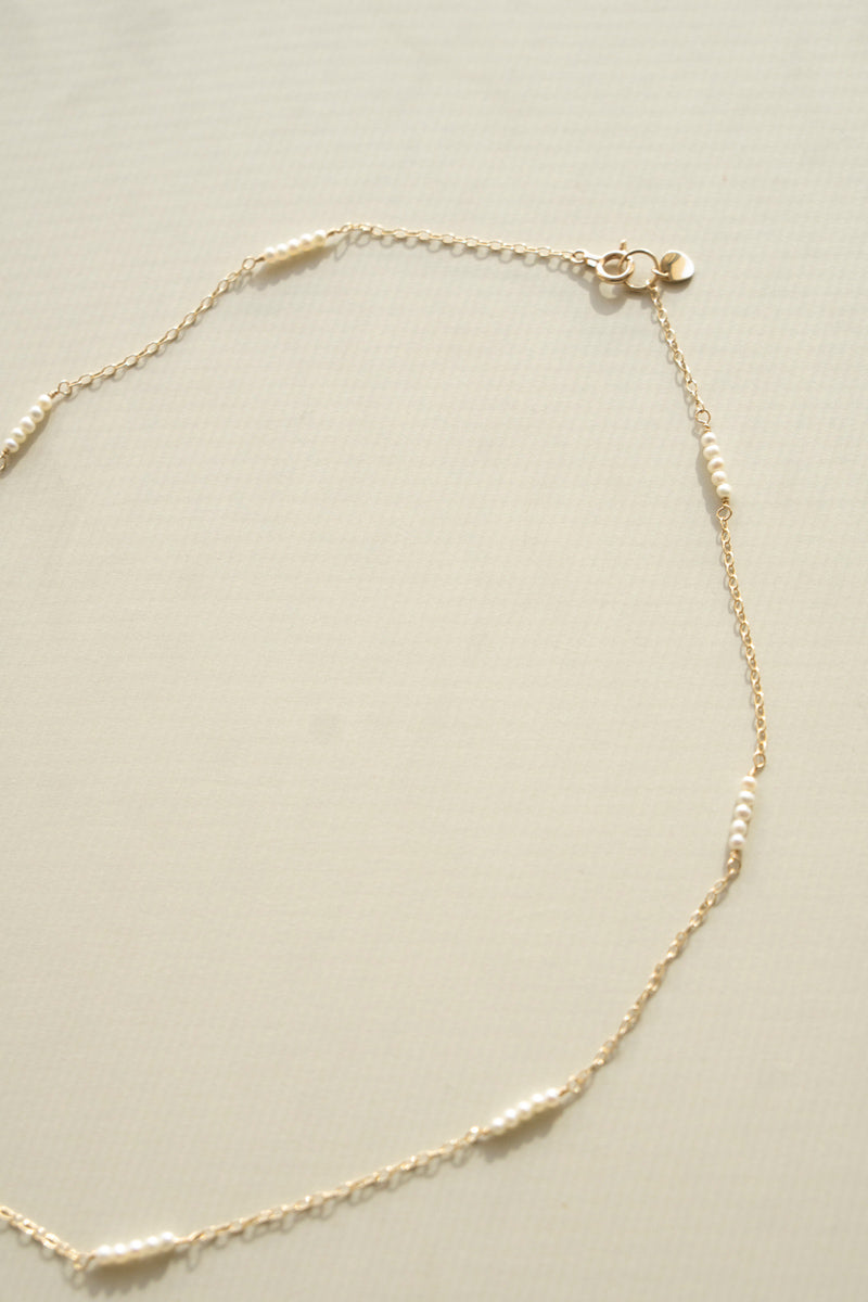 patchouli Baby fresh water pearl chain necklace 淡水ベビーパールチェーンネックレス/K10