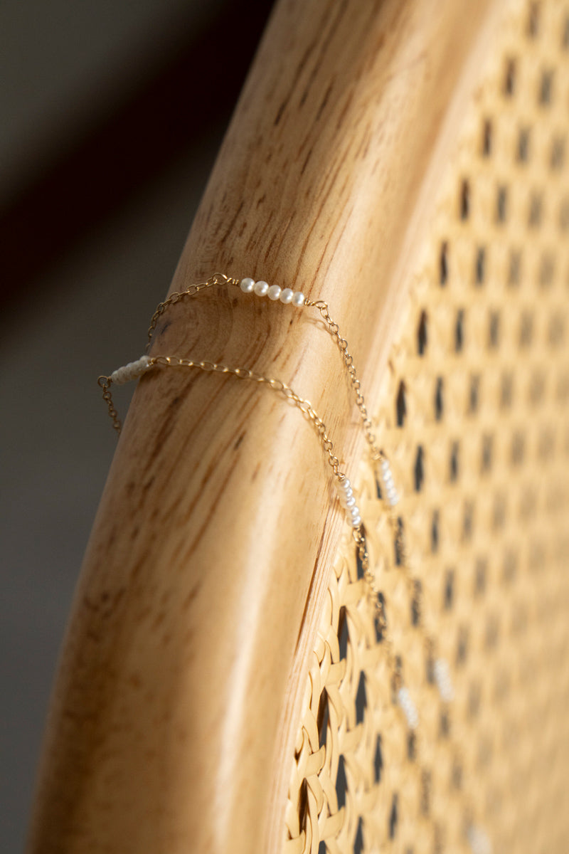 patchouli Baby fresh water pearl chain necklace 淡水ベビーパールチェーンネックレス/K10