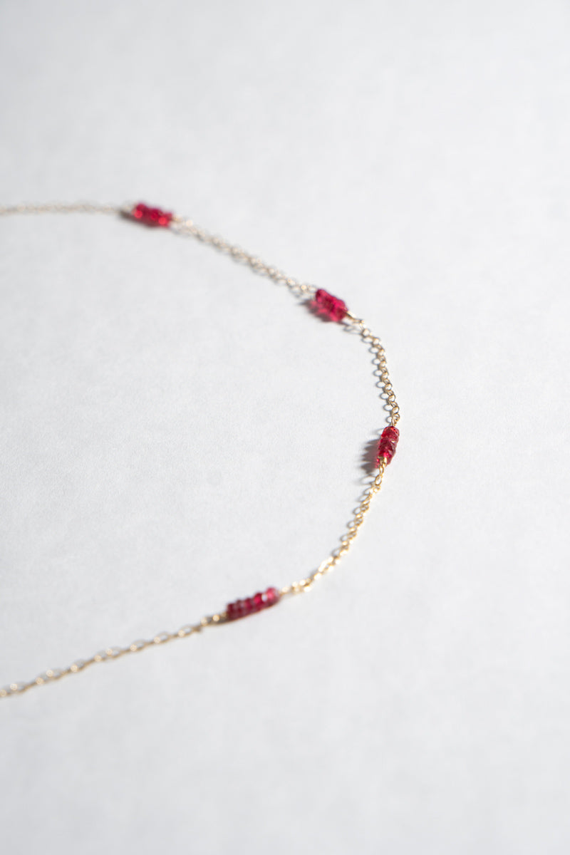 patchouli Red spinel chain necklace レッドスピネルチェーンネックレス/K10