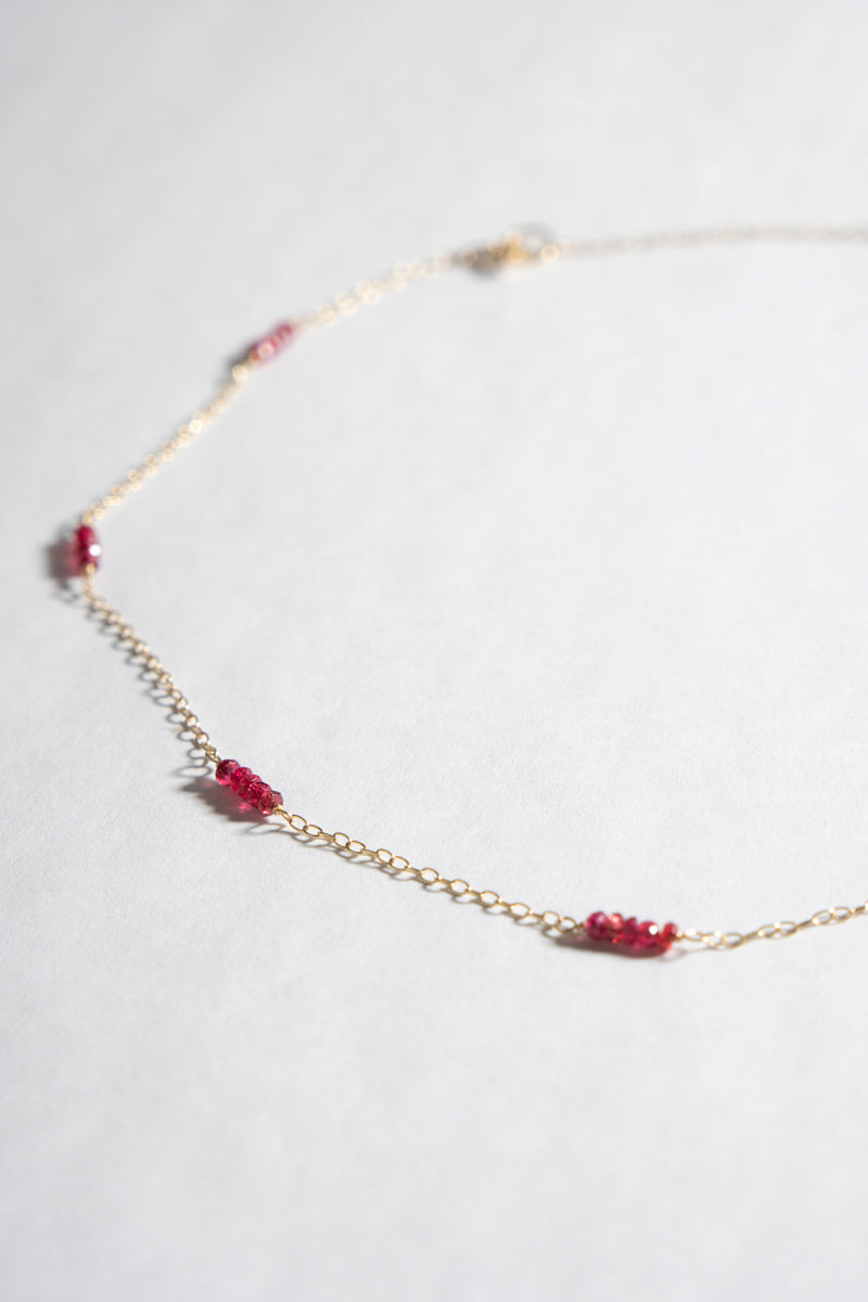 patchouli Red spinel chain necklace レッドスピネルチェーンネックレス/K10