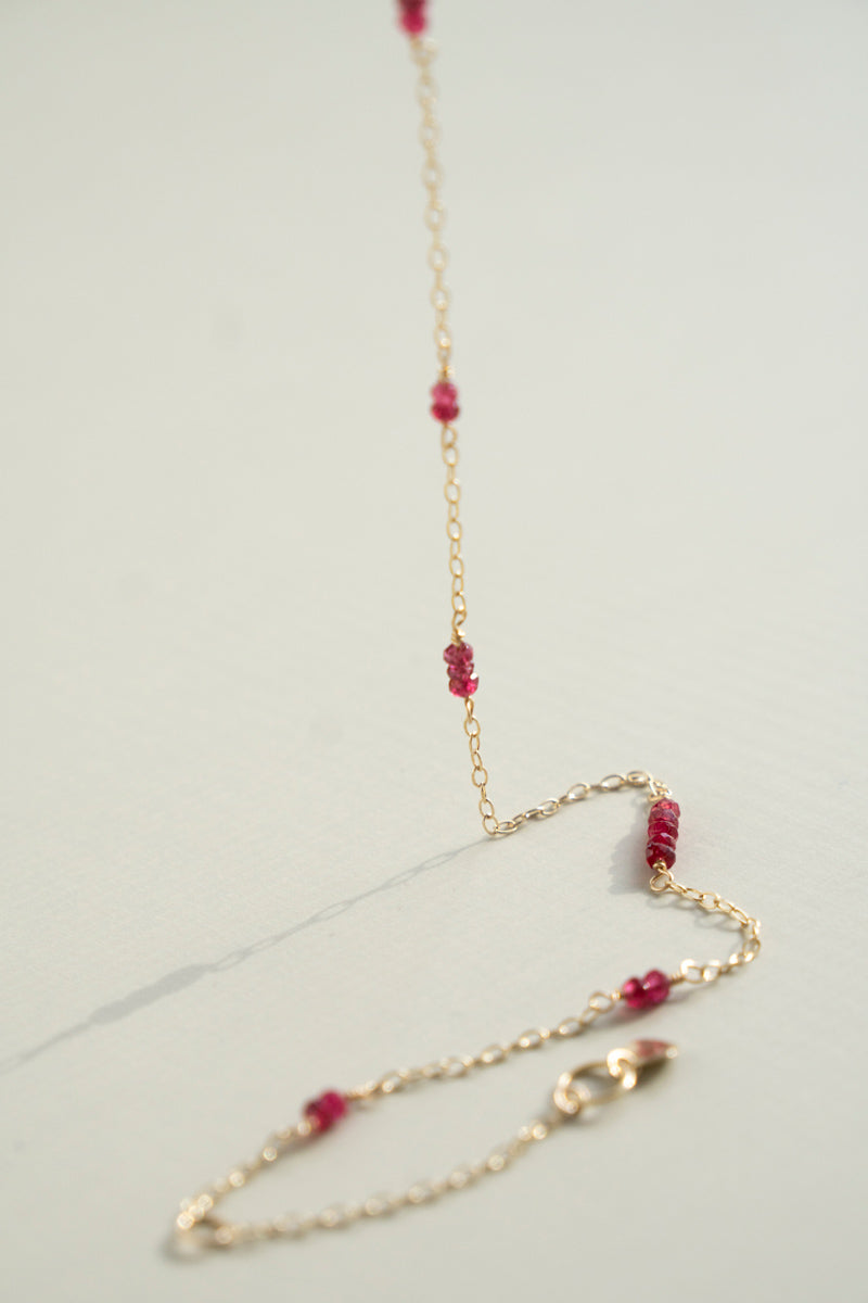 patchouli Red spinel chain necklace レッドスピネルチェーンネックレス/K10