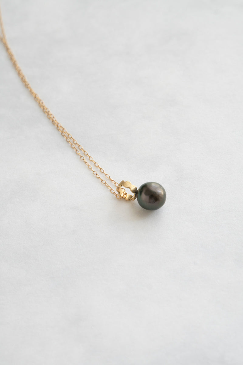 Perche? 慶良間真珠 marumaru × pearl Charm Top BK /K18