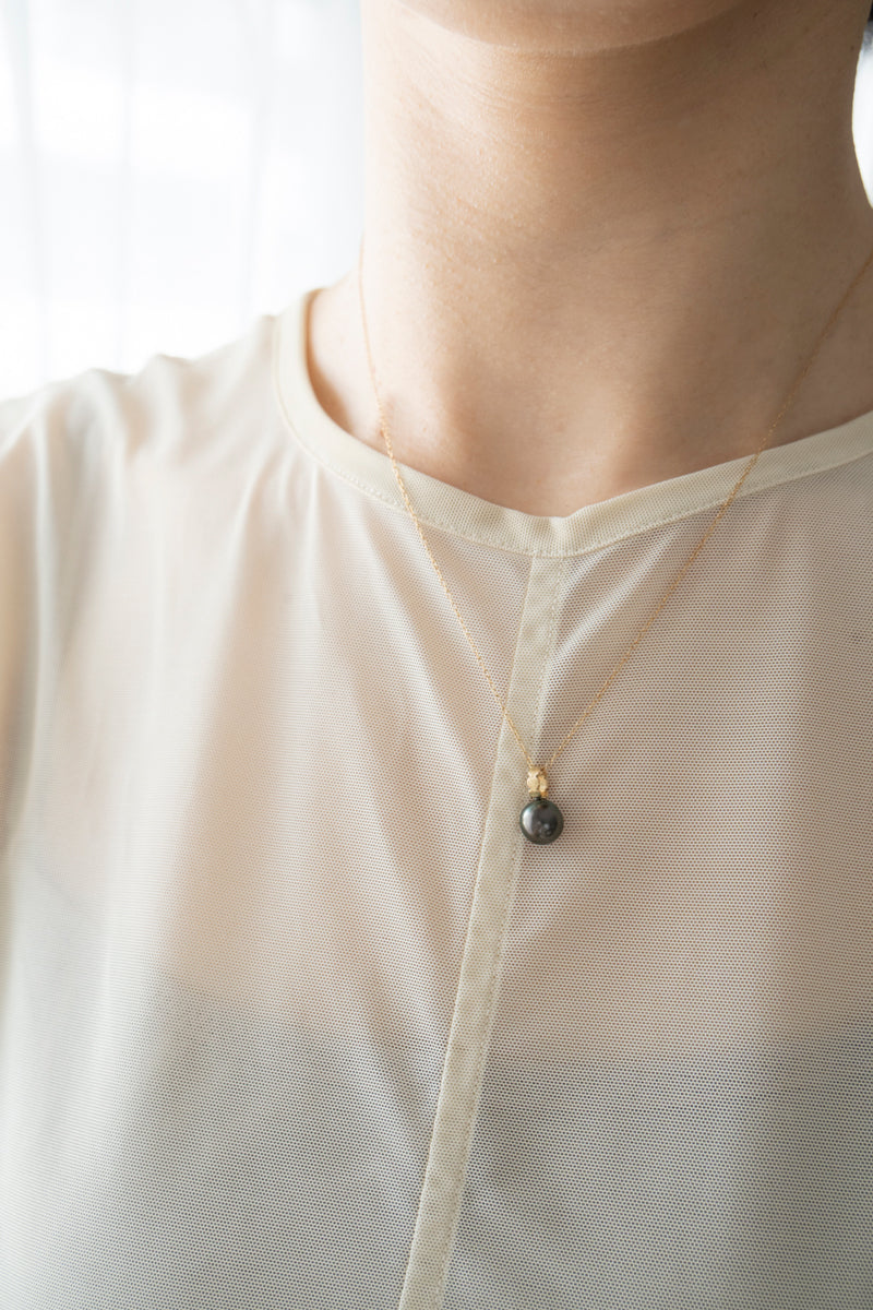Perche? 慶良間真珠 marumaru × pearl Charm Top BK /K18