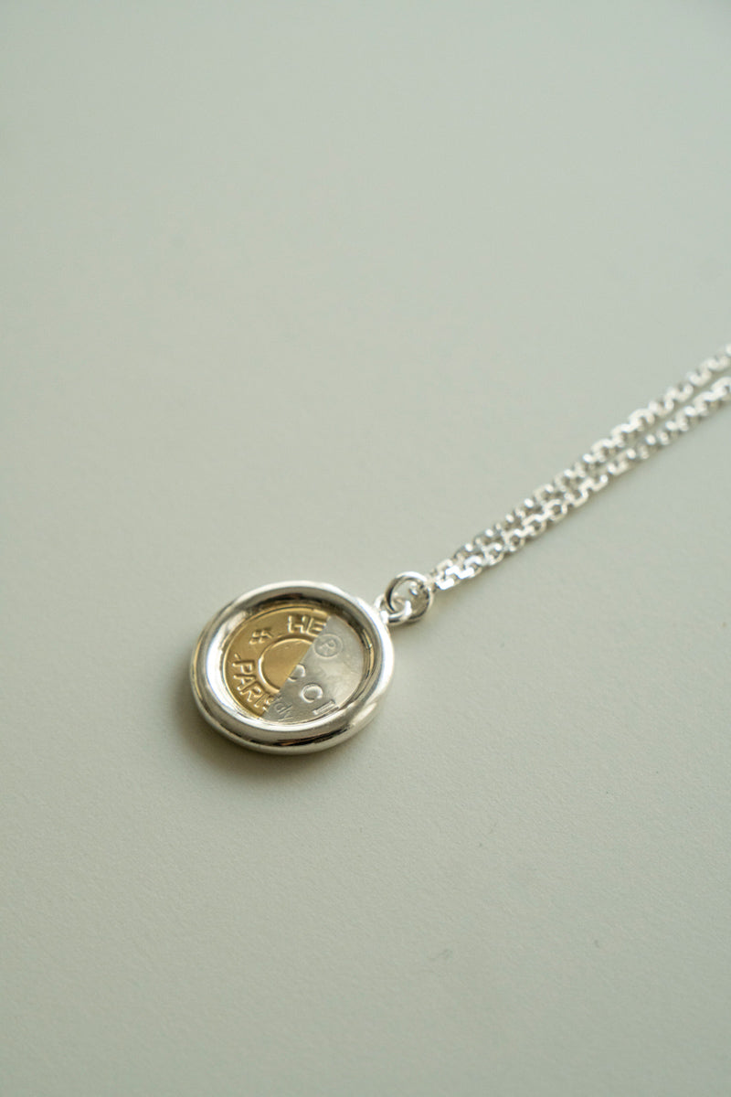 POLYTERON Coin necklace 397 ポリテロン コインネックレス /Silver&K18