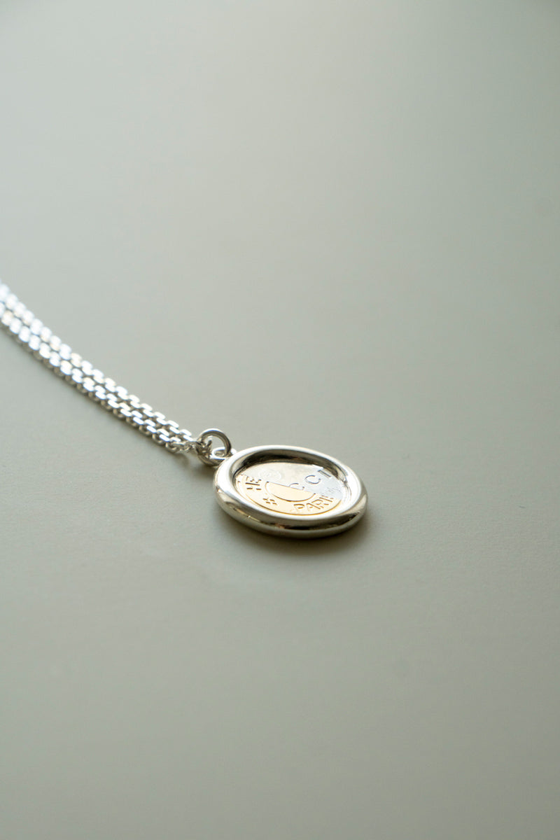 POLYTERON Coin necklace 397 /Silver&K18