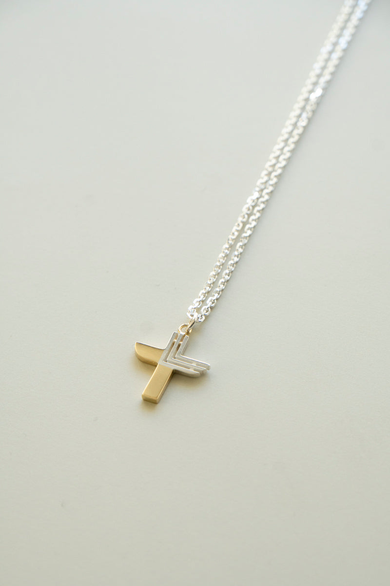 POLYTERON Totem pole necklace /Silver&K18