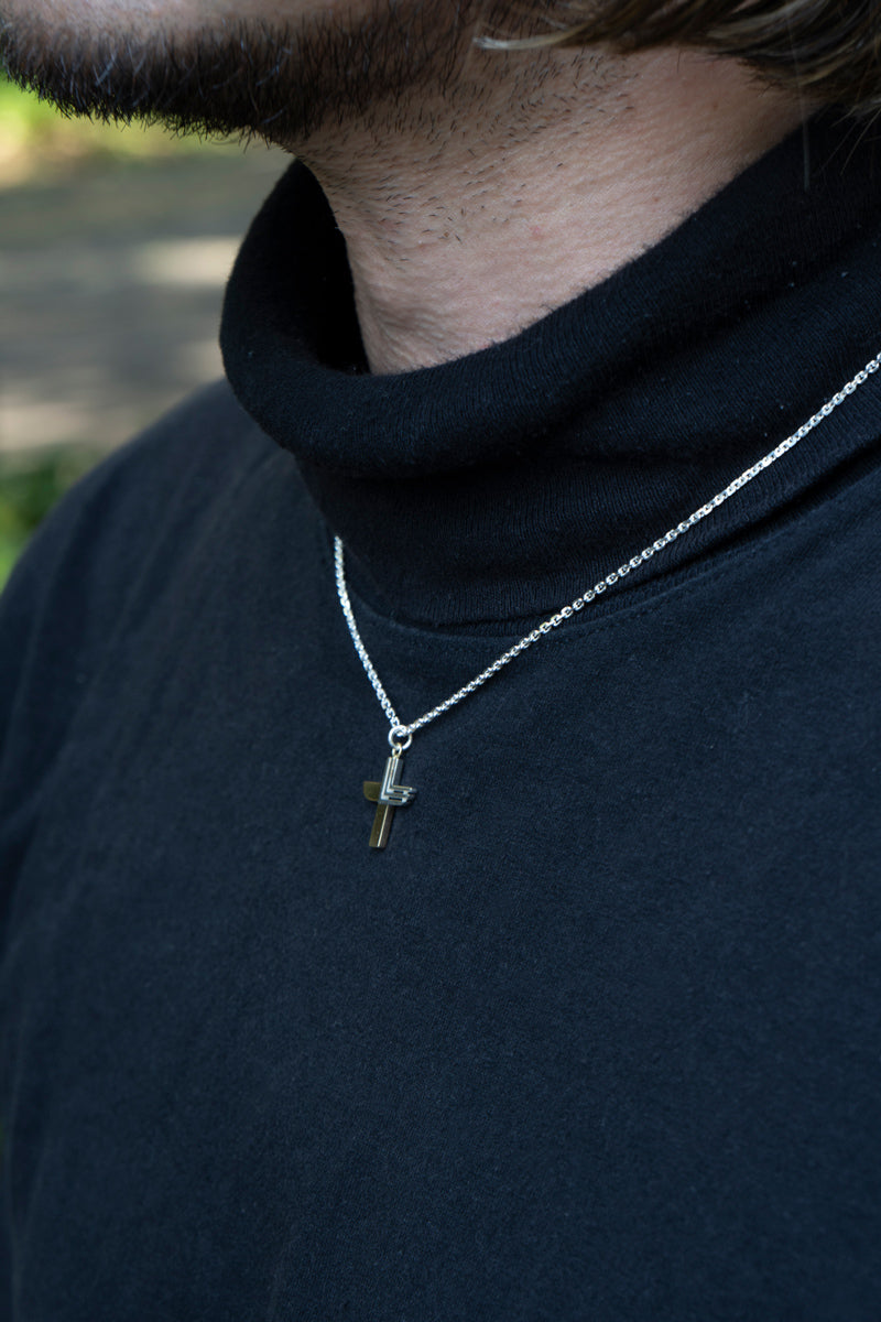 POLYTERON Totem pole necklace /Silver&K18
