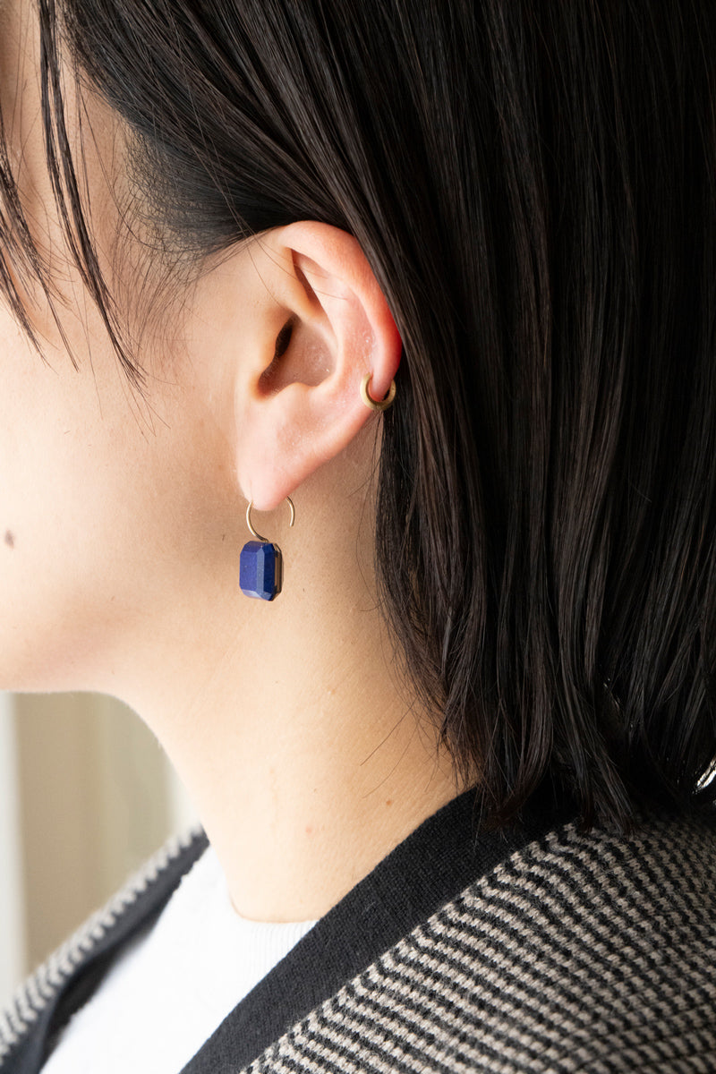 simmon Doublet hook pierced earrings Lapis lazuli /K10