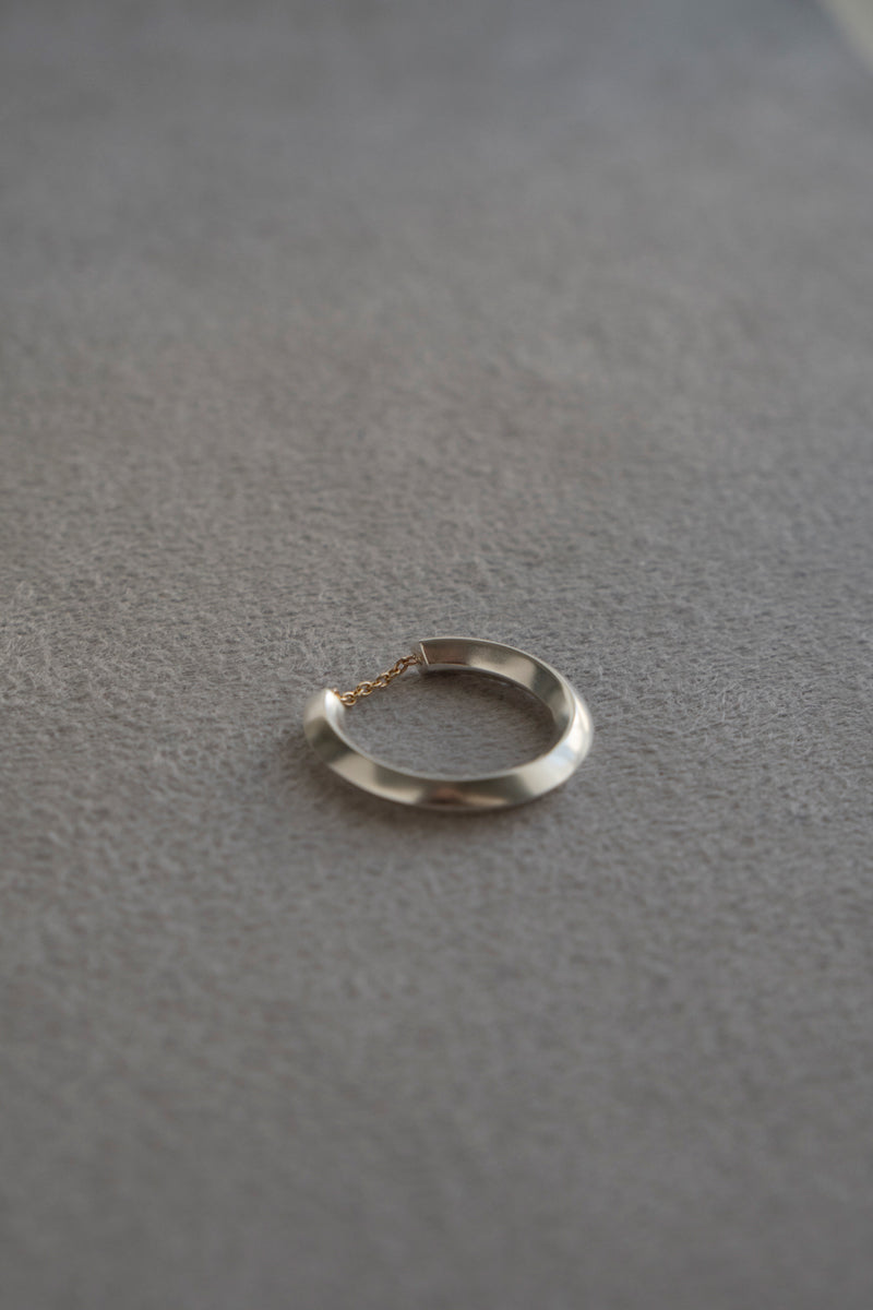 simmon Basic Rhombus & Chain ring /Silver