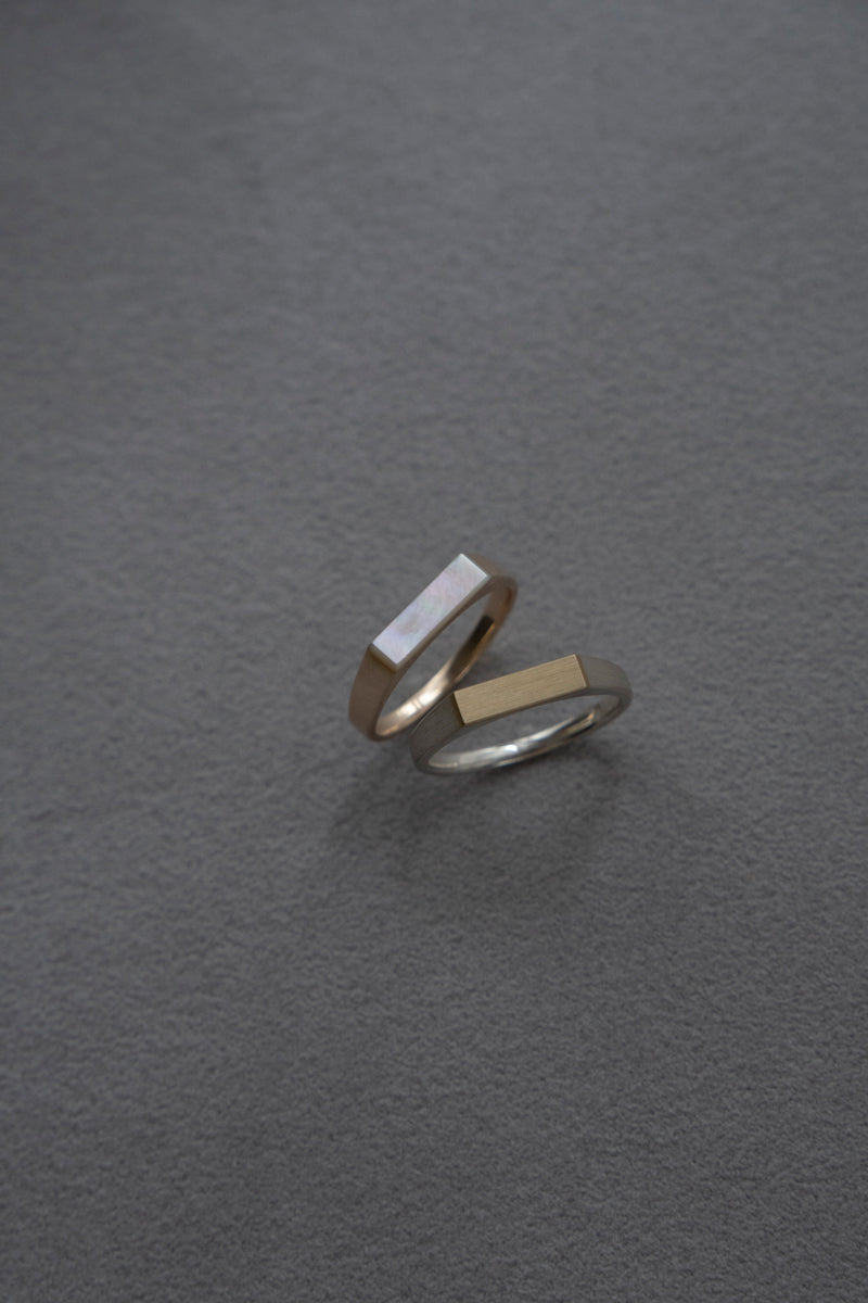 simmon SV & 10K SIGNET RING FLAT NARROW