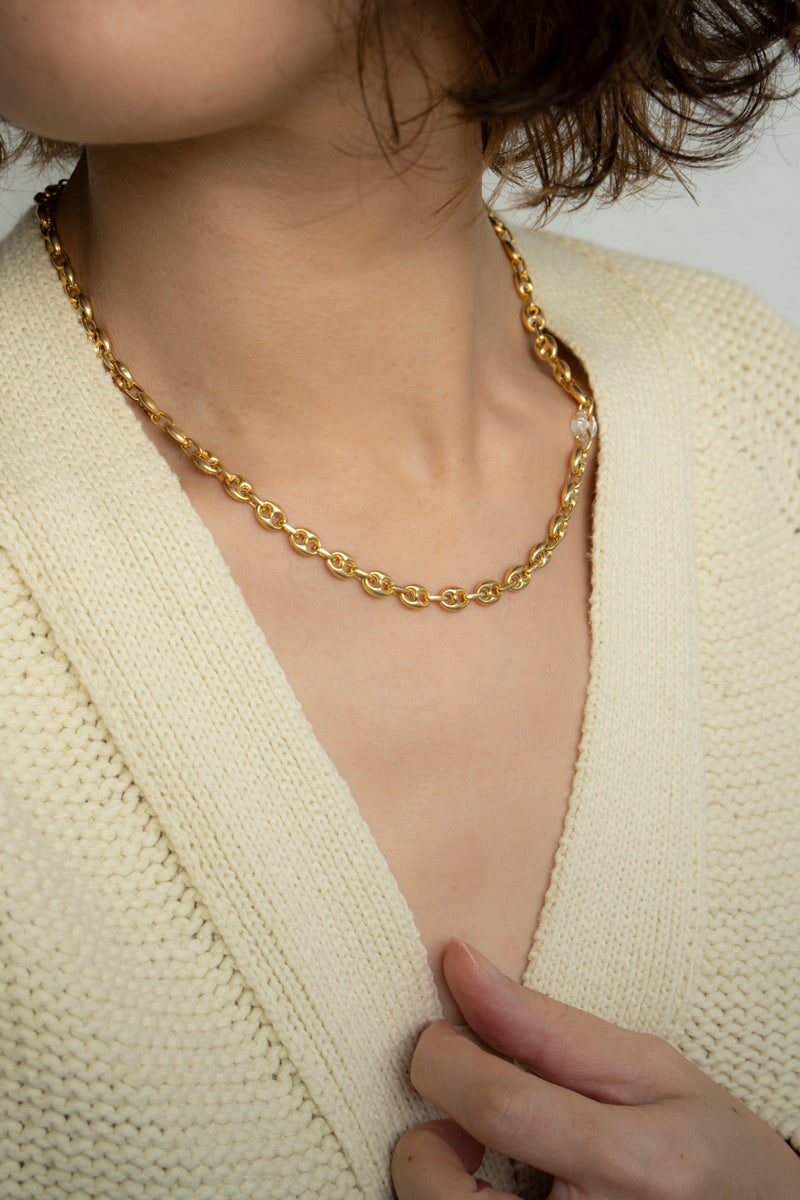 SASAI PROXY chain & crystal necklace