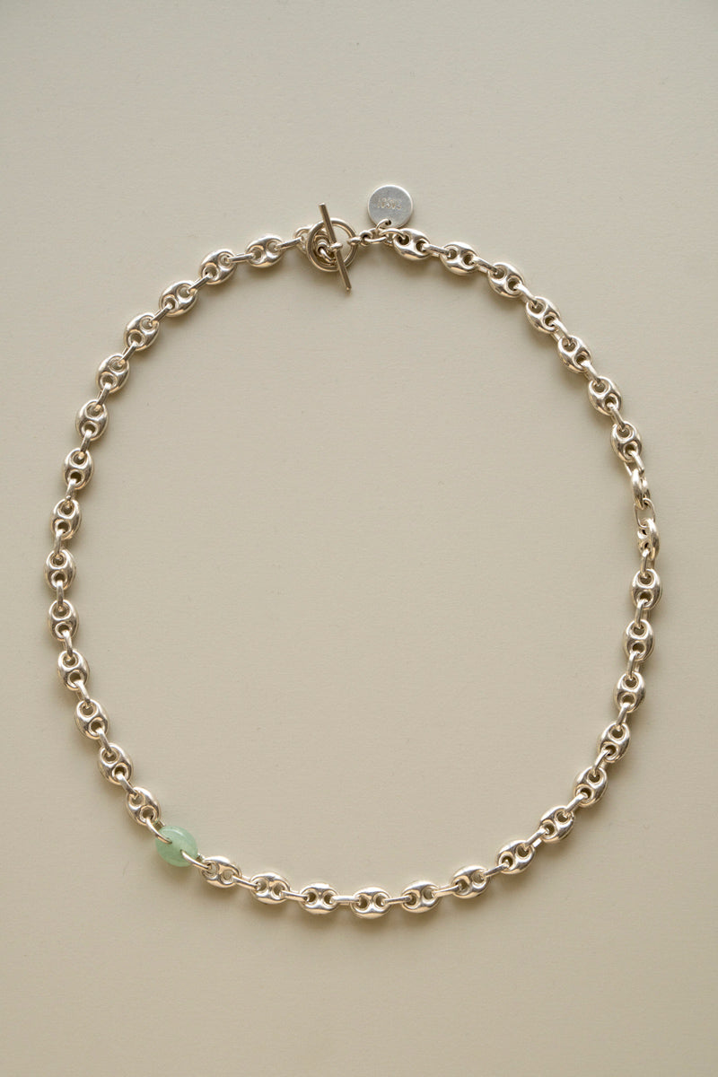 SASAI PROXY chain & aventurine necklace /silver