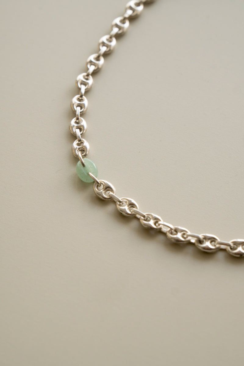 SASAI PROXY chain & aventurine necklace /silver