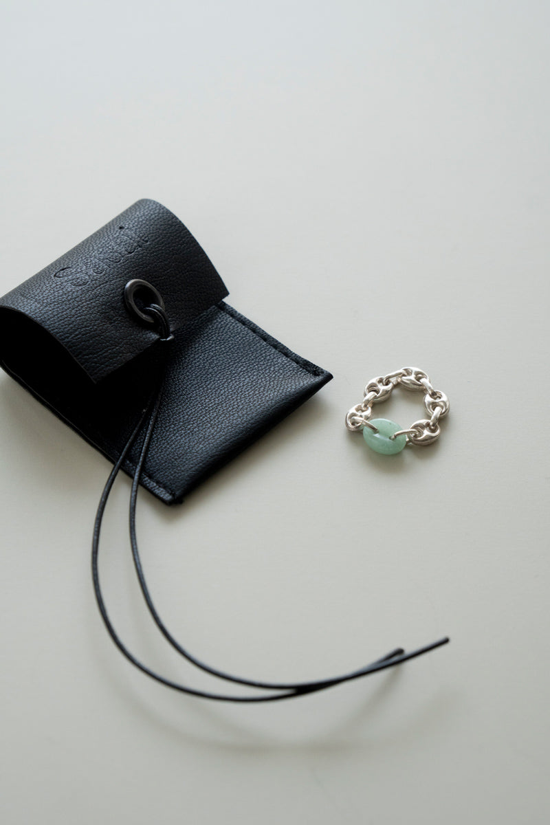 SASAI PROXY chain & aventurine ring /silver