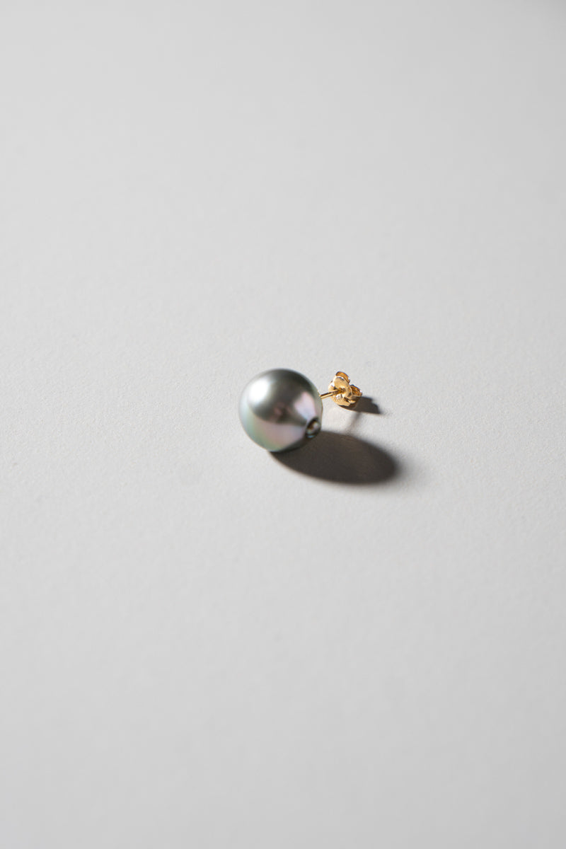 Seta Black south sea pearl pierced earring 南洋パールピアス/K18