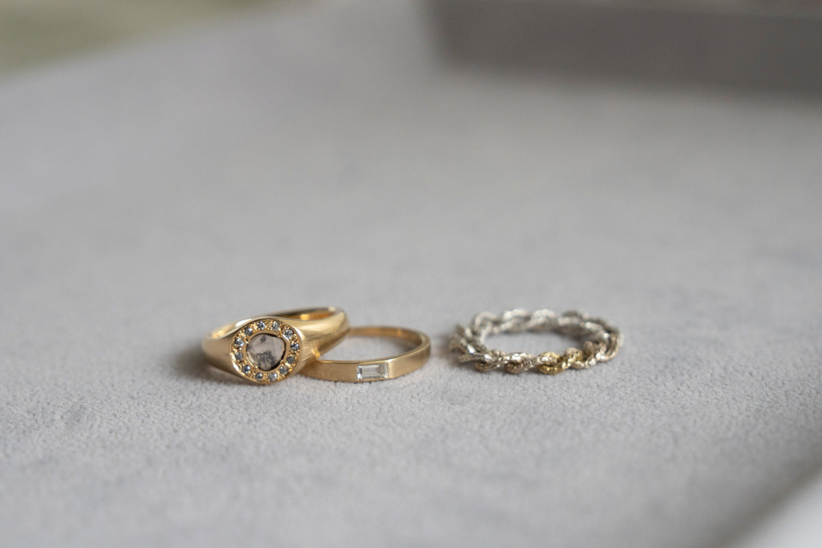 simmon Seta Baguette Diamond Ring /K18