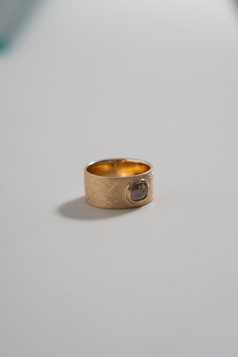 simmon Seta Salt & Pepper Rose Cut Diamond Flat Ring /K18