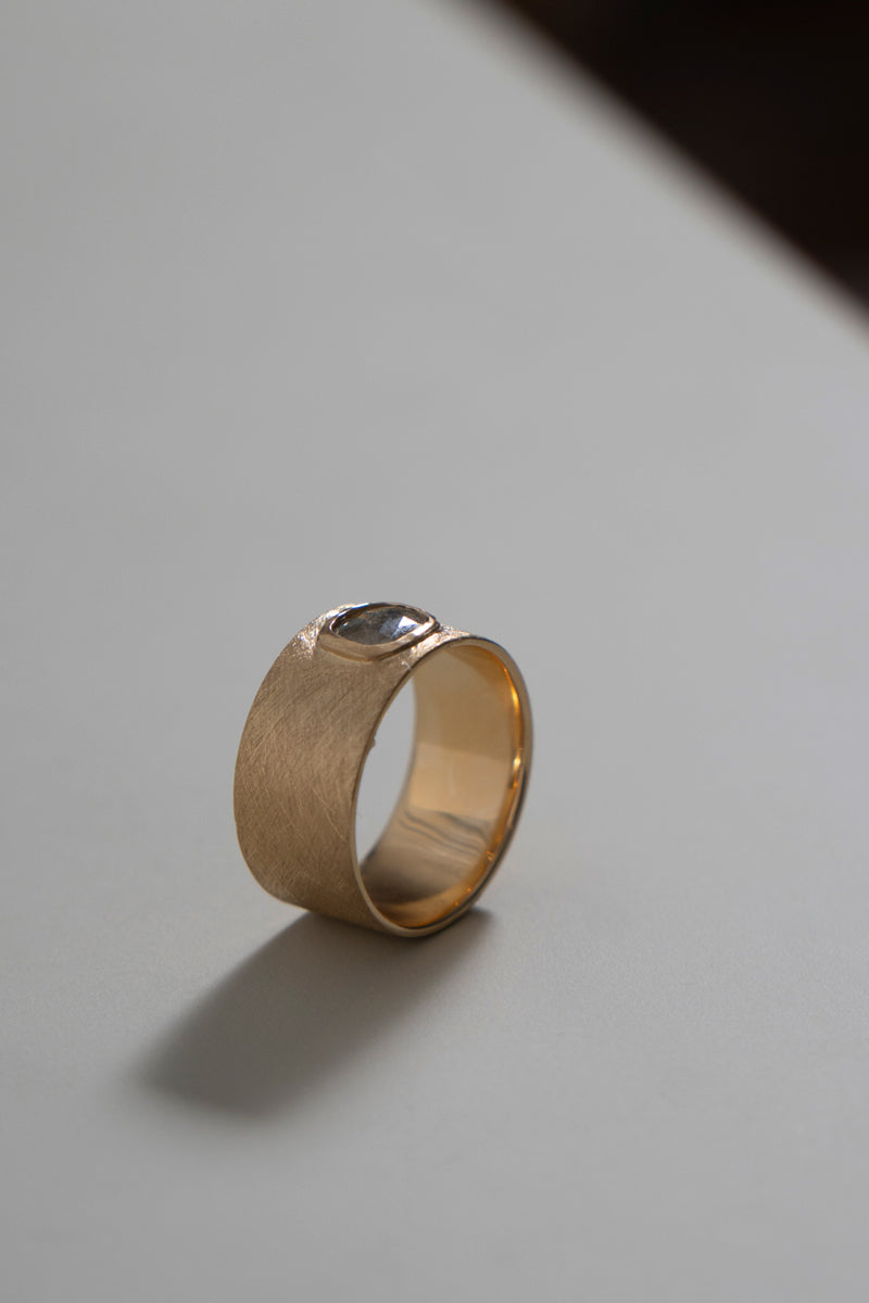 simmon Seta Salt & Pepper Rose Cut Diamond Flat Ring /K18