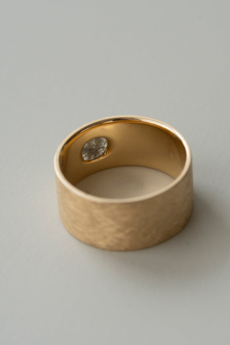 simmon Seta Salt & Pepper Rose Cut Diamond Flat Ring /K18