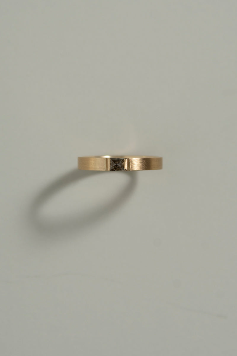 simmon Seta Rose Cut Square Diamond Flat Pinky Ring /K18