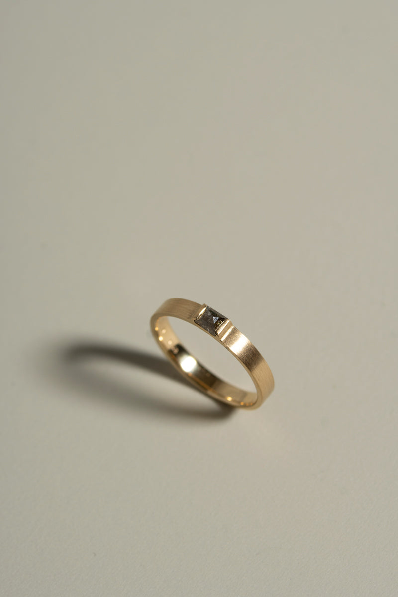 simmon Seta Rose Cut Square Diamond Flat Pinky Ring /K18