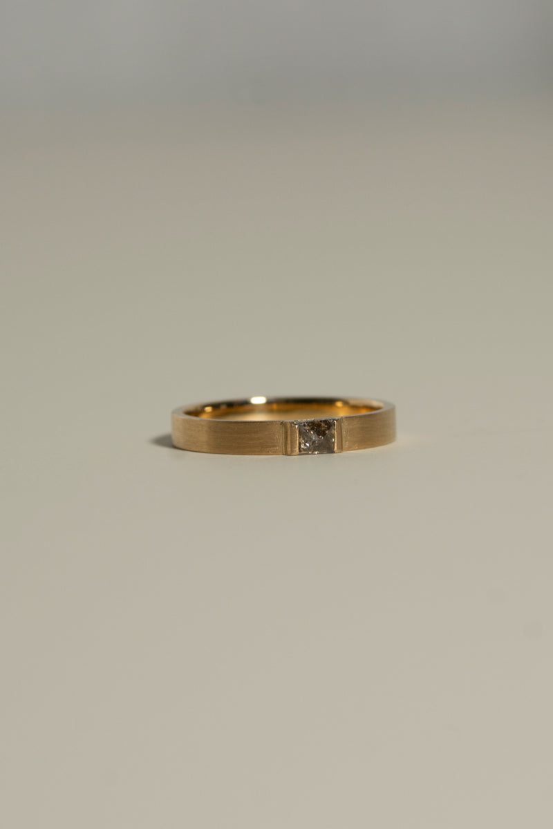 simmon Seta Rose Cut Square Diamond Flat Pinky Ring /K18