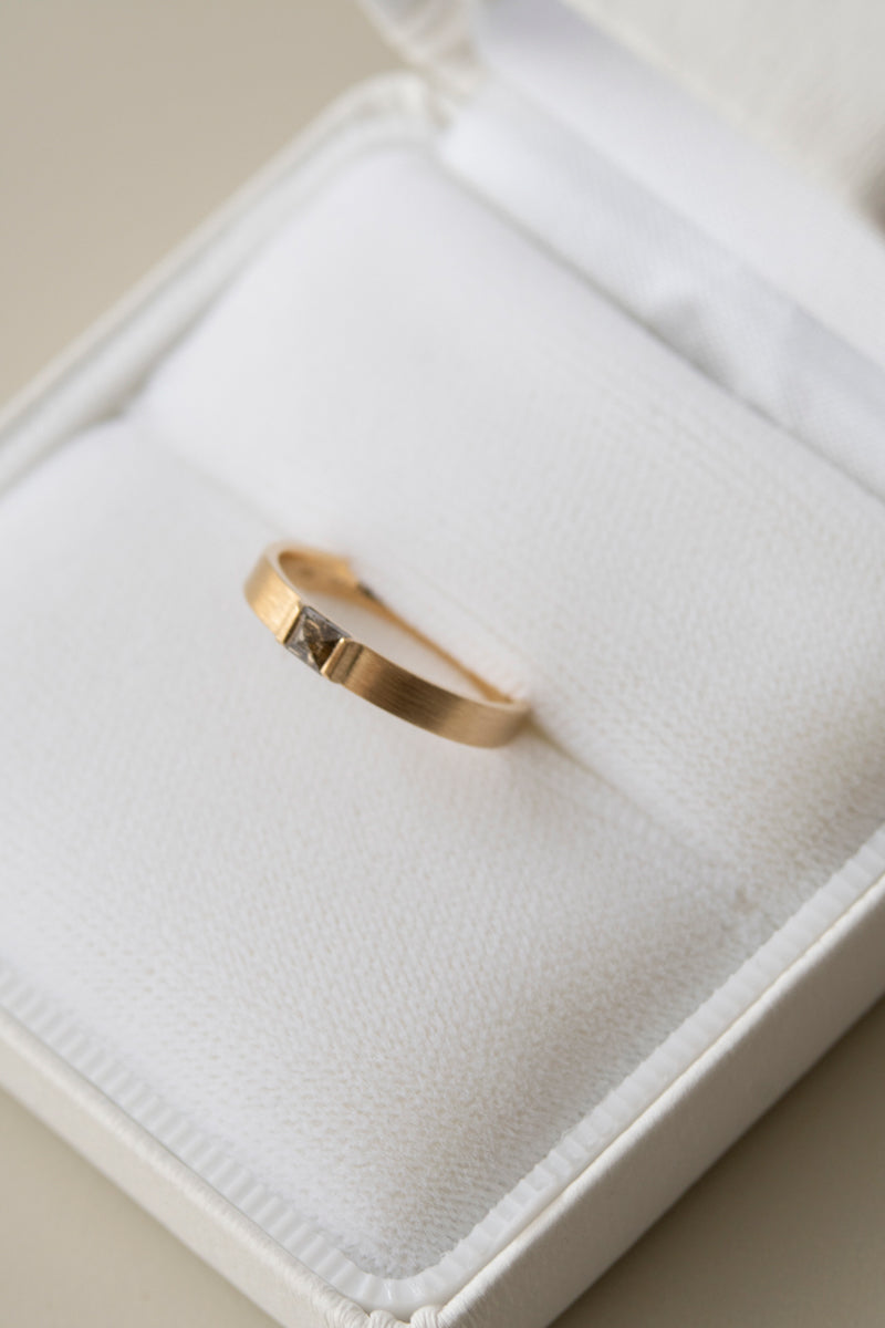 simmon Seta Rose Cut Square Diamond Flat Pinky Ring /K18