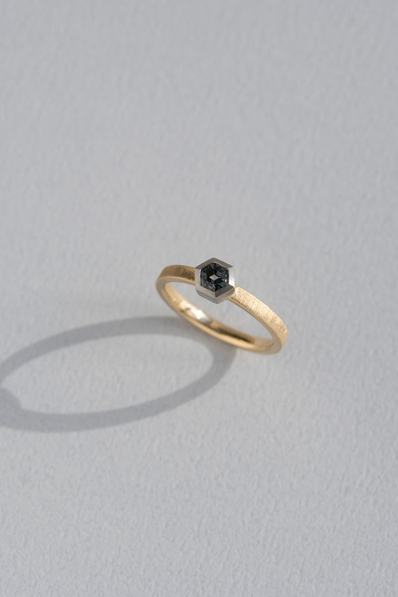 patchouli 別注 simmon Seta Hexagon Out Spinel Bezel Flat Ring /K18&PT950