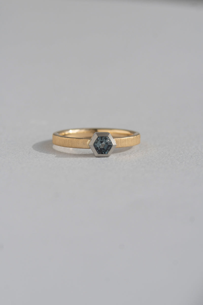 patchouli 別注 simmon Seta Hexagon Out Spinel Bezel Flat Ring /K18&PT950