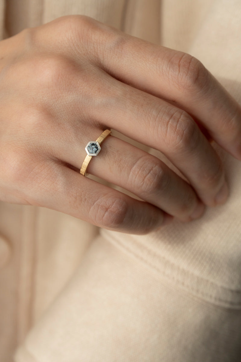 patchouli 別注 simmon Seta Hexagon Out Spinel Bezel Flat Ring /K18&PT950