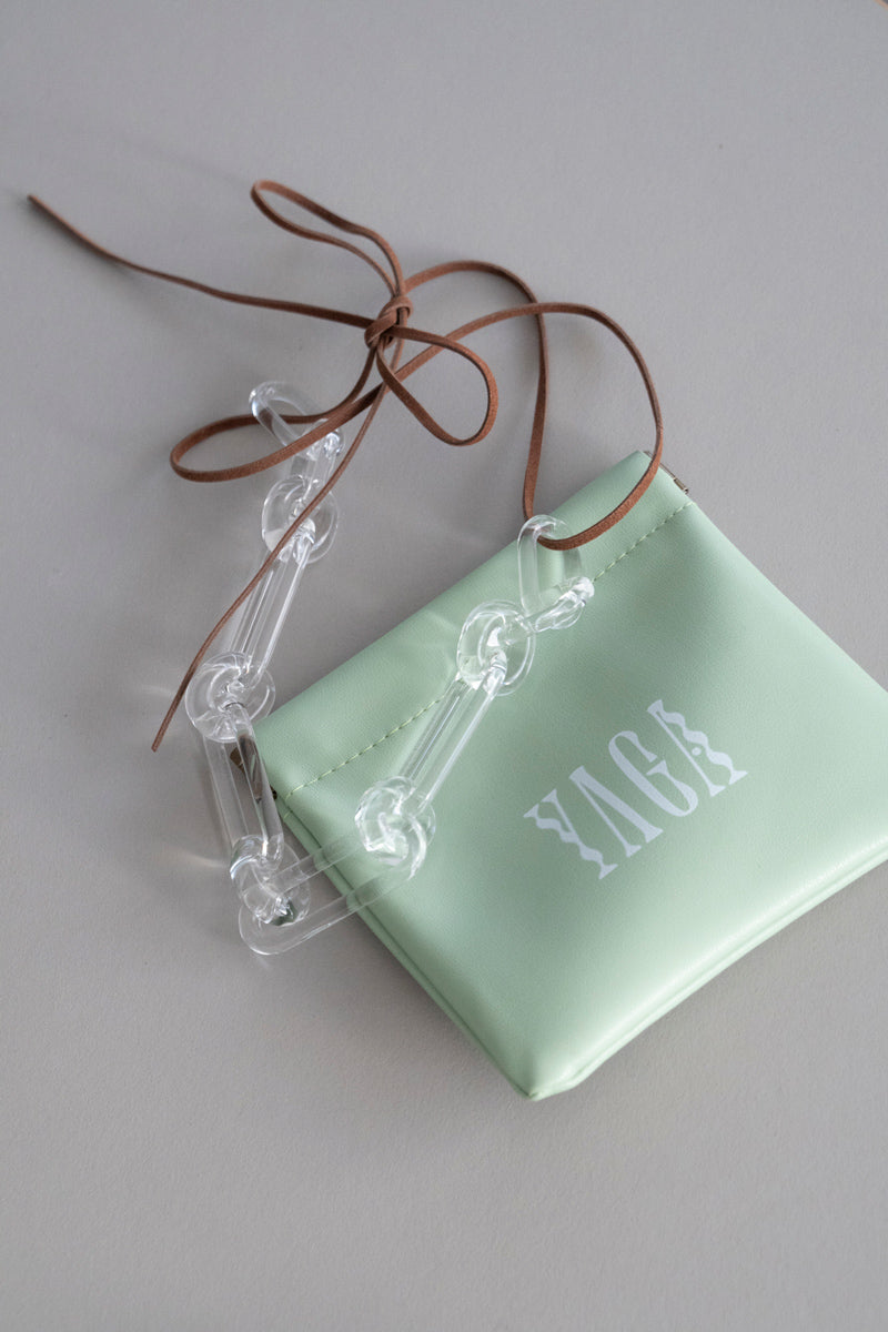 YAGA Glass chain ribbon necklace Clear