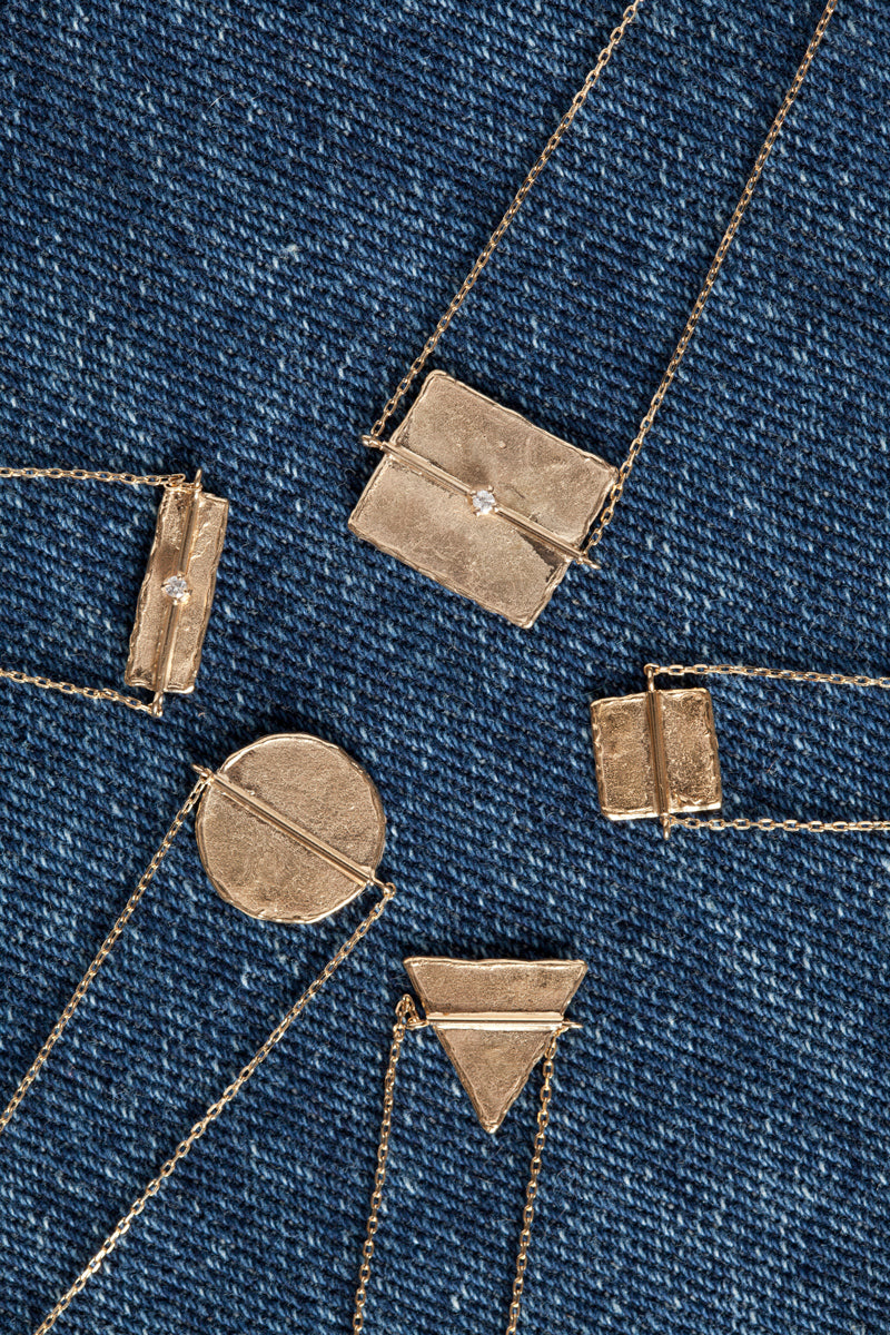 bohem mel collection Big Square diamond Necklace ネックレス/K10