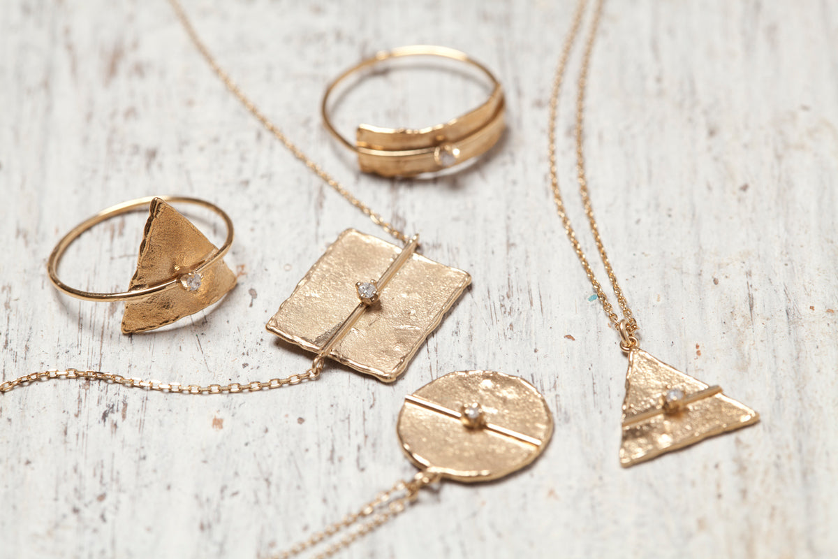 bohem mel collection Big Square diamond Necklace ネックレス/K10
