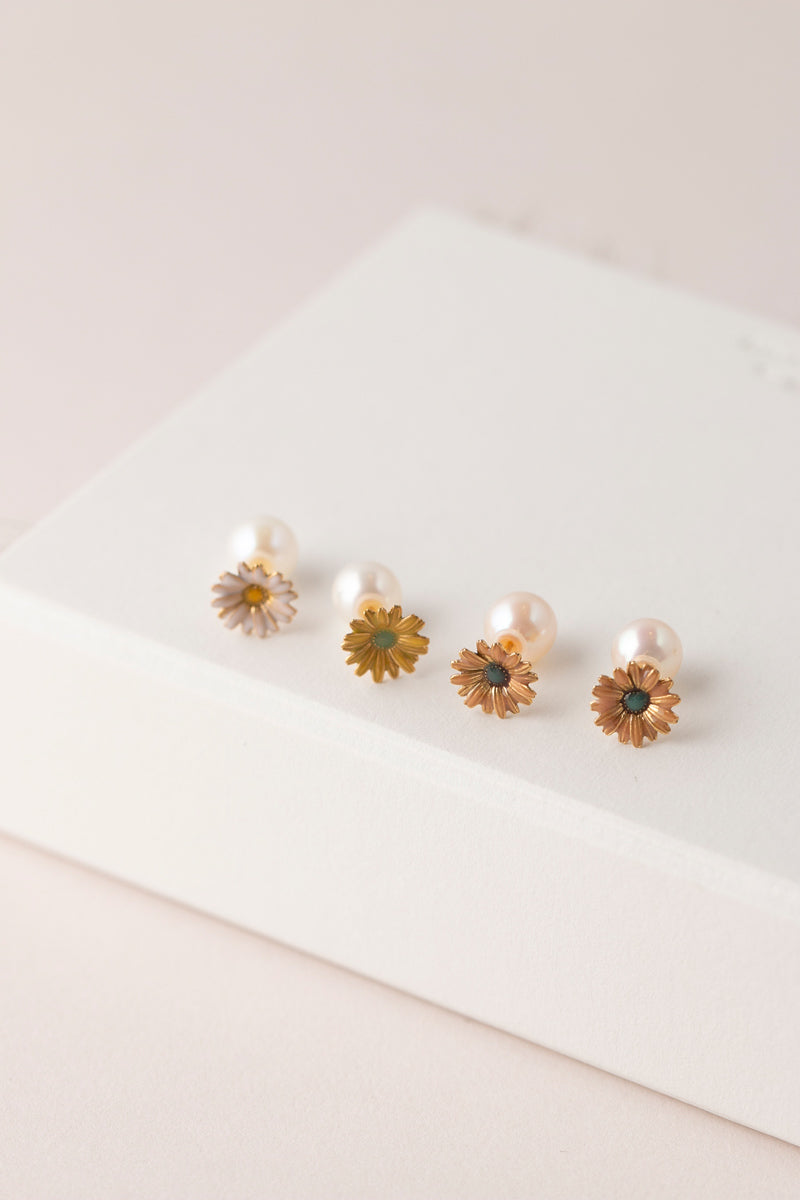 bohem,bohem ジュエリー,マーガレット ピアス,花 ピアス,ボヘム