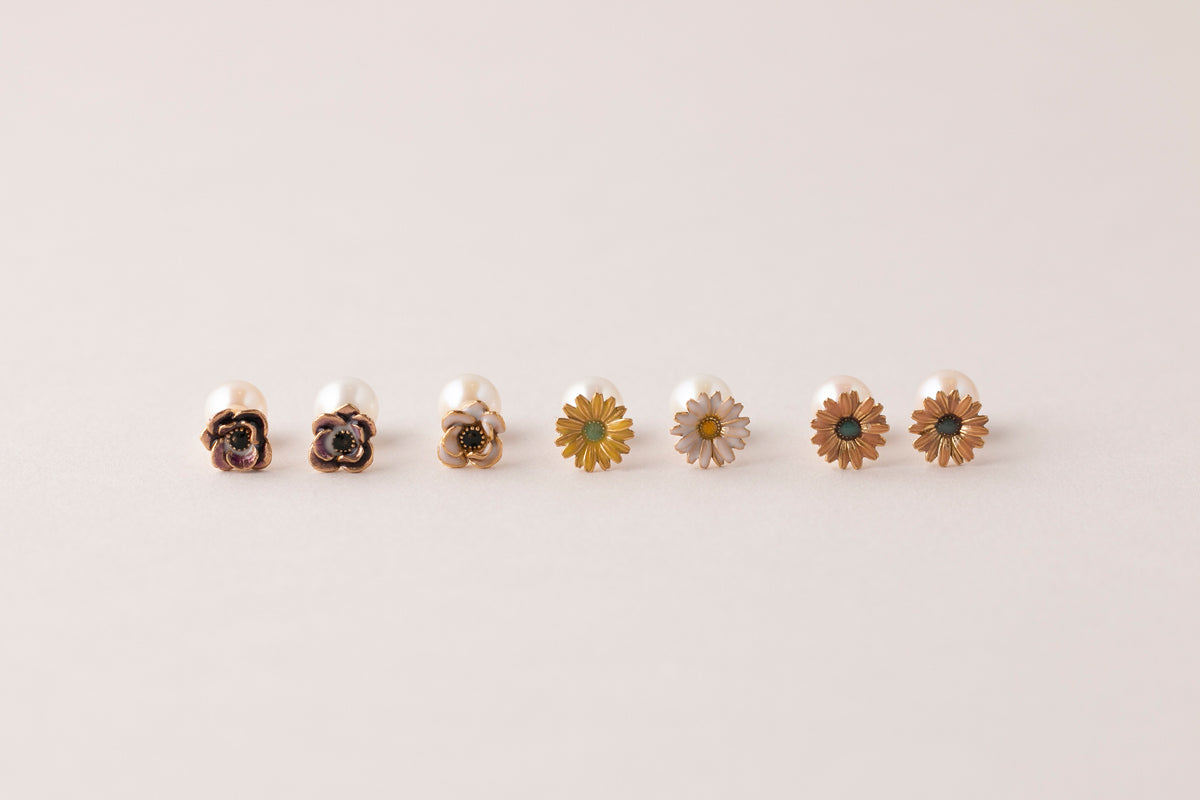 bohem ,bohem ジュエリー,アネモネ ピアス,花 ピアス,ボヘム ジュエリー,マーガレット
