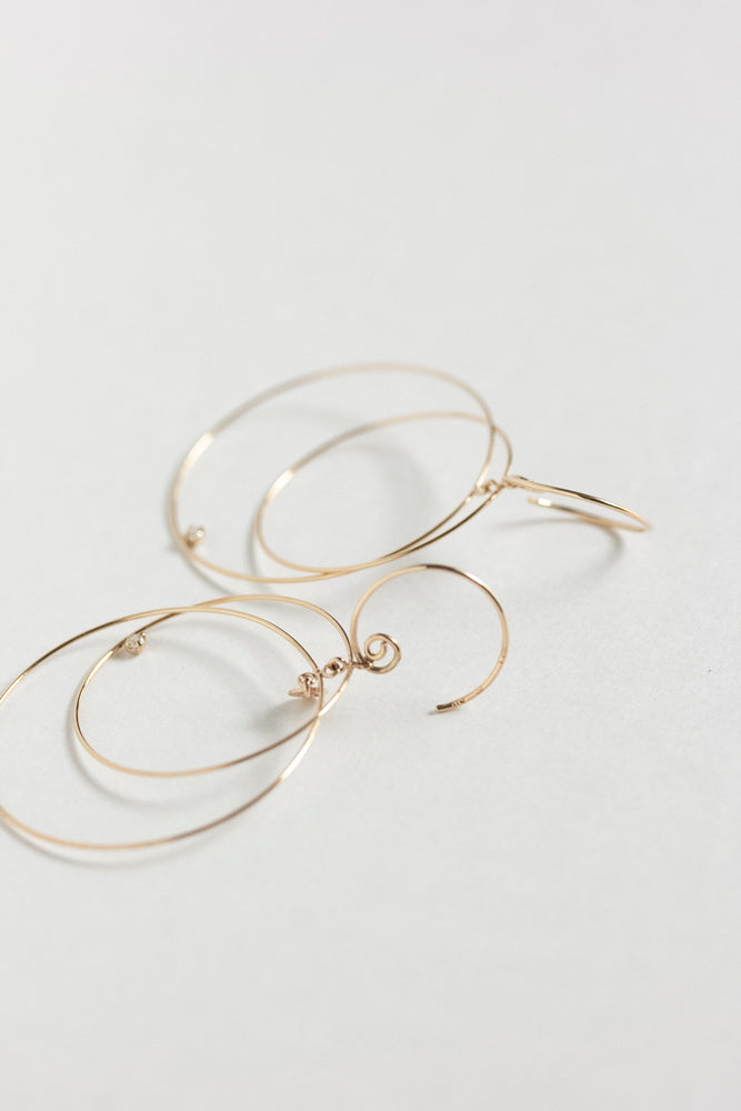 bohem simple line earrings ダイヤモンド付きシンプルラインピアスR/K10