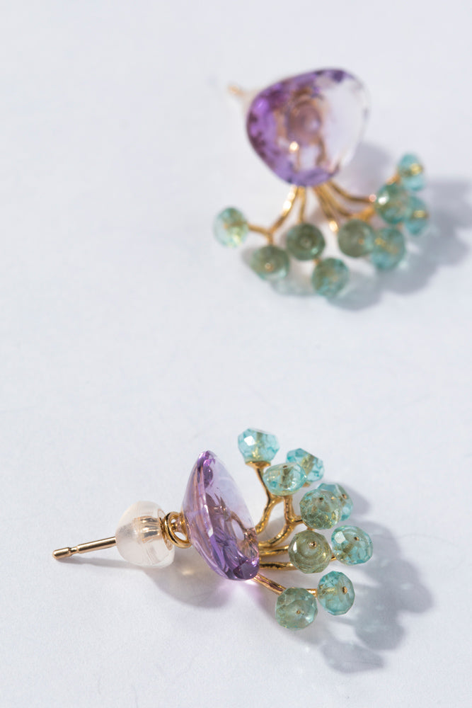 bohem fairy earrings Amethyst x apatite earrings & earrings/K10