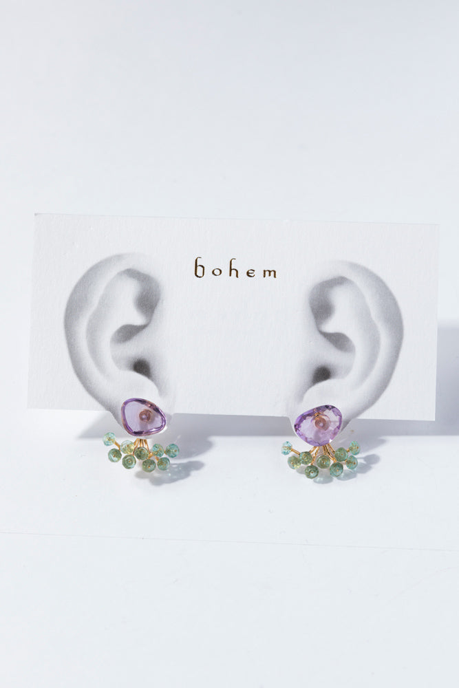 bohem fairy earrings アメジスト×アパタイトピアス&イヤリング/K10