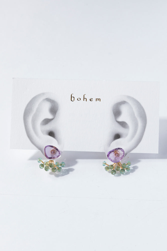 bohem fairy earrings Amethyst x apatite earrings & earrings/K10