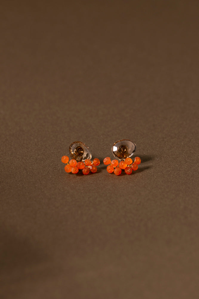 bohem Fairy Earrings smoky quartz*carnelian stud pierce