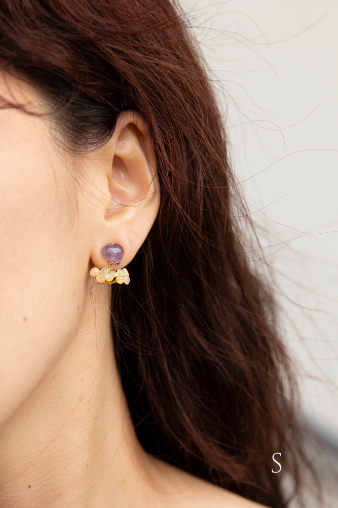 bohem fairy earrings tanzanite x opal earrings & earrings/K10