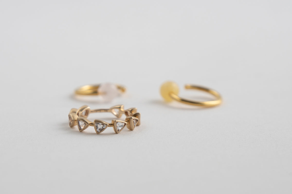 bohem 10th anniversary design ホワイトトパーズリング/K10