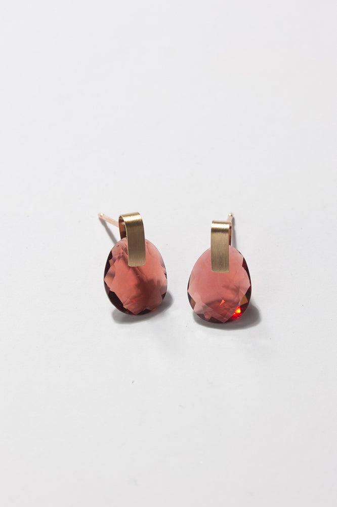 bohem Loop × Gems Garnet ガーネットピアス/K10