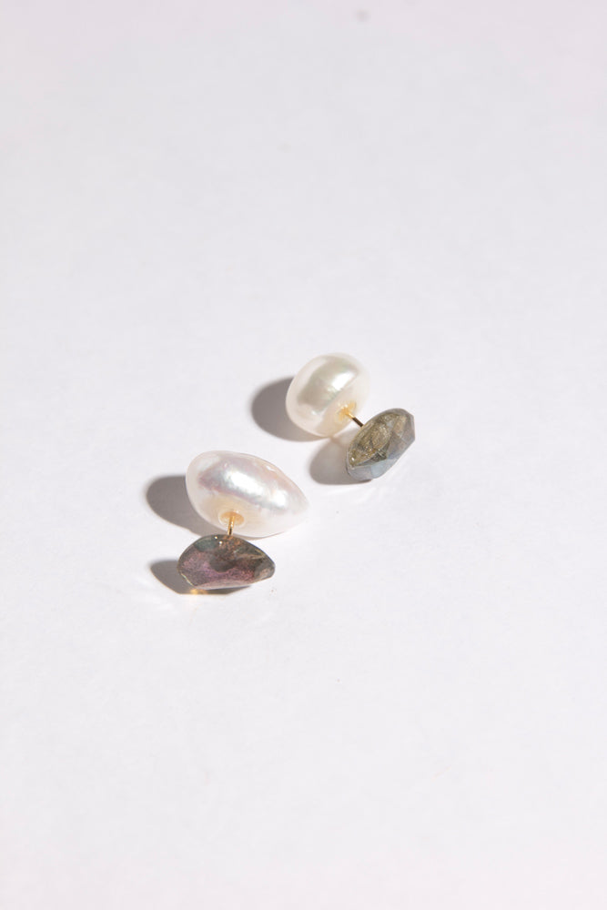 bohem Loose Stone Collection Labradorite Earrings/K10