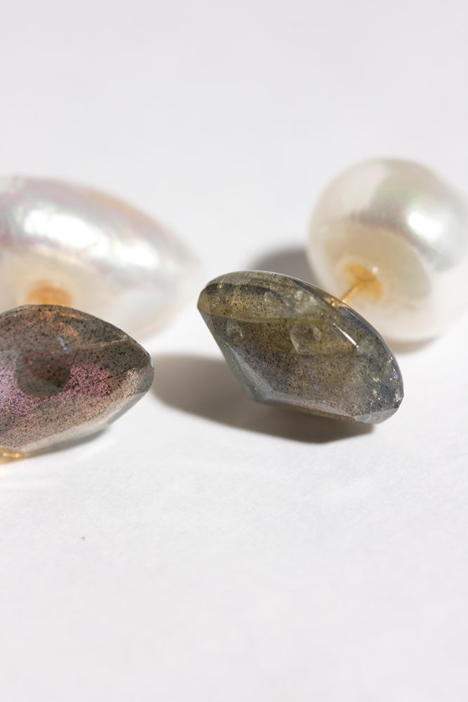bohem Loose Stone Collection Labradorite Earrings/K10