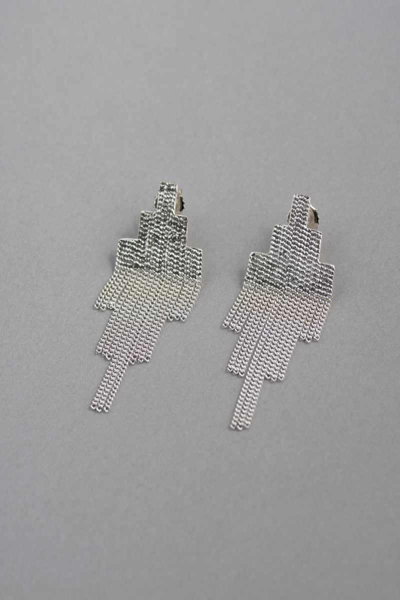 hannah keefe small silver pixel earrings Pierce/Silver