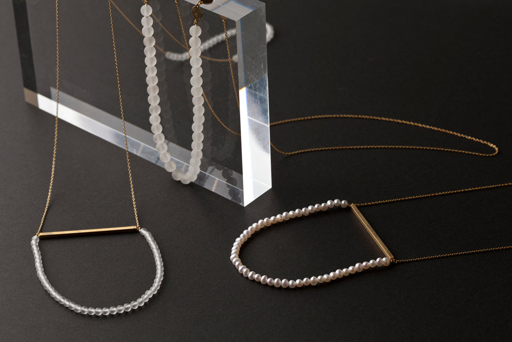 jaren Rope necklace L pearl or quartz necklace
