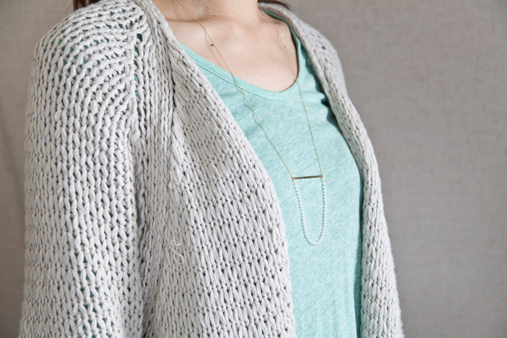jaren Rope necklace L pearl or quartz necklace