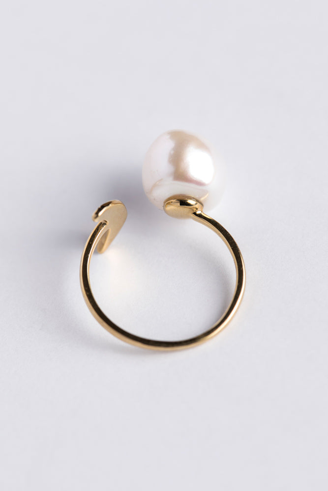 LiniE Serenity diamond & pearlRing Brown diamond & pearl ring/K10